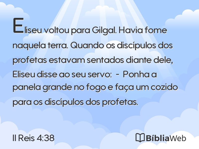 II Reis 4:38 em imagem para compartilhar