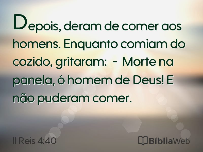 II Reis 4:40 em imagem para compartilhar