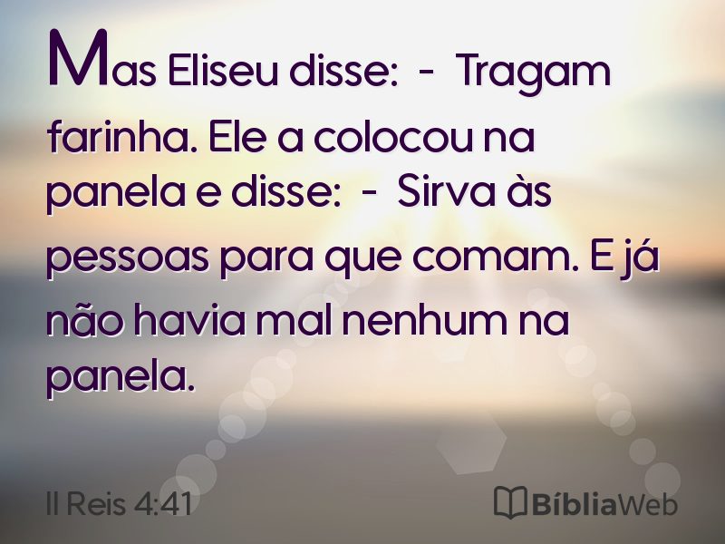II Reis 4:41 em imagem para compartilhar