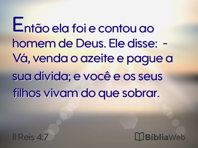 II Reis 4:7 em imagem para compartilhar