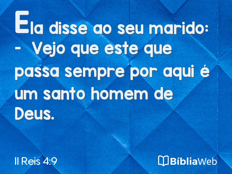II Reis 4:9 em imagem para compartilhar