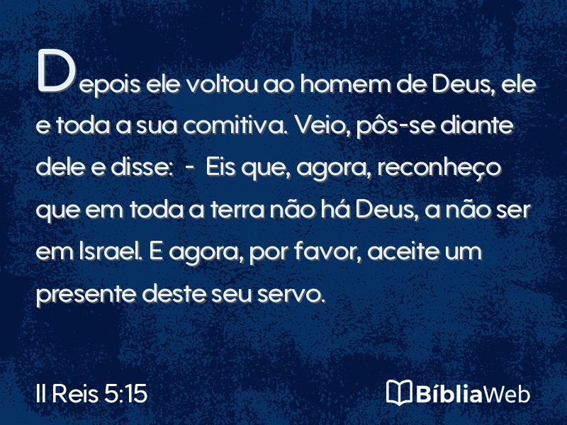 II Reis 5:15 em imagem para compartilhar