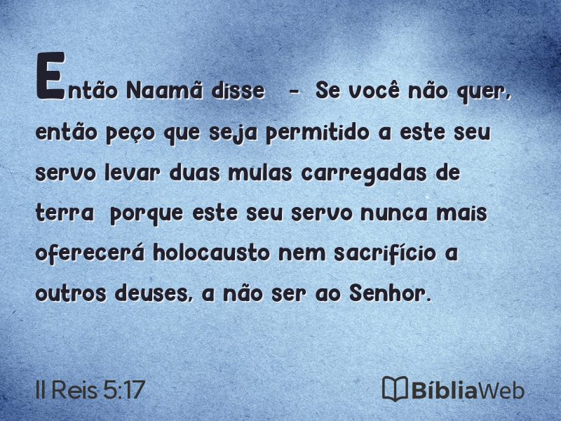 II Reis 5:17 em imagem para compartilhar