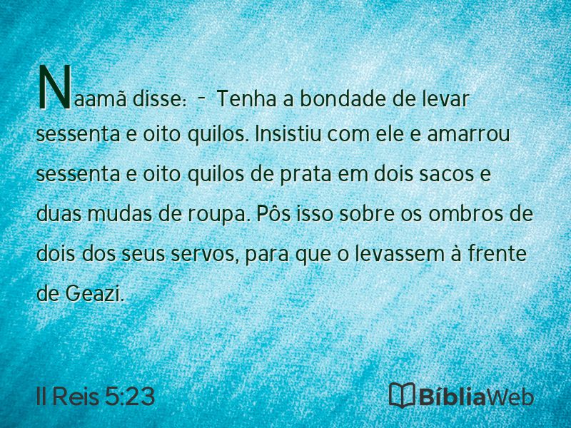 II Reis 5:23 em imagem para compartilhar