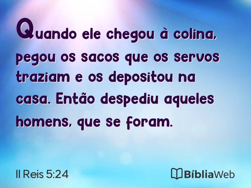 II Reis 5:24 em imagem para compartilhar