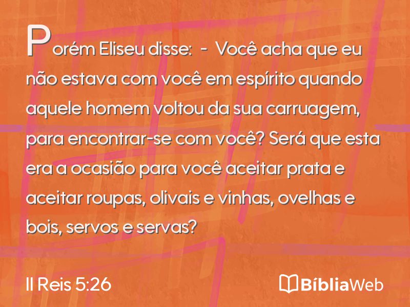 II Reis 5:26 em imagem para compartilhar