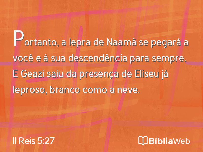 II Reis 5:27 em imagem para compartilhar