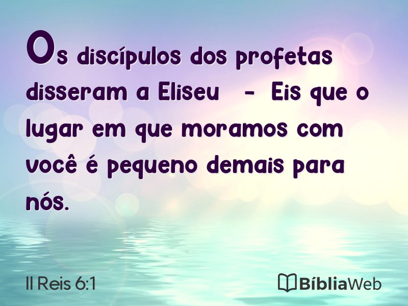 II Reis 6:1 em imagem para compartilhar
