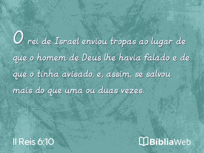 II Reis 6:10 em imagem para compartilhar