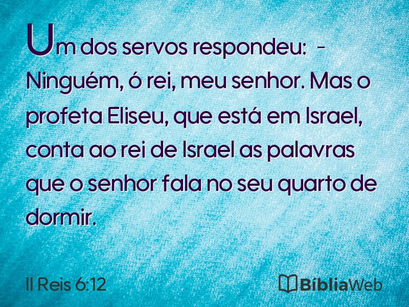 II Reis 6:12 em imagem para compartilhar