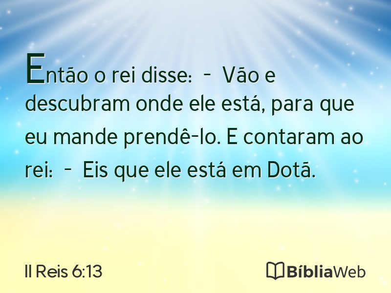 II Reis 6:13 em imagem para compartilhar