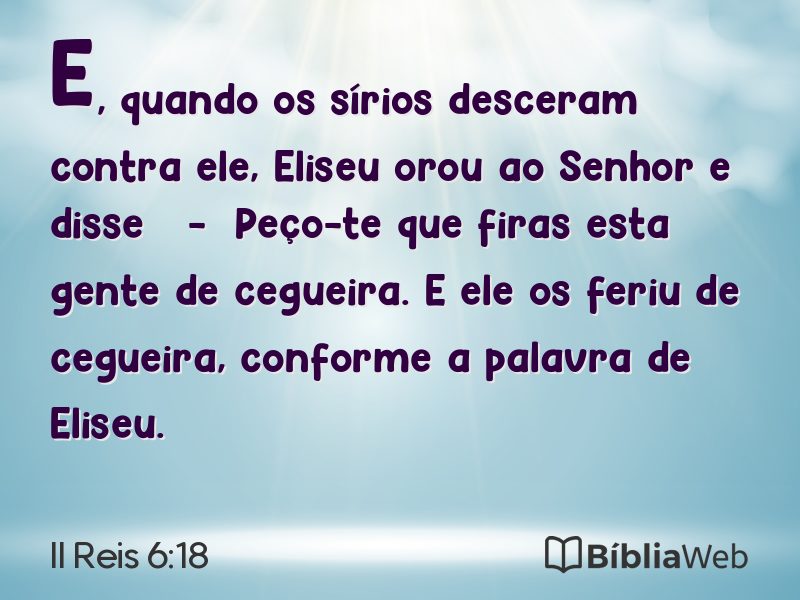 II Reis 6:18 em imagem para compartilhar