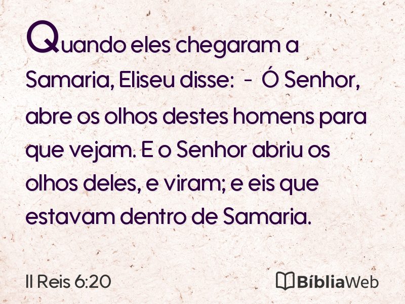 II Reis 6:20 em imagem para compartilhar