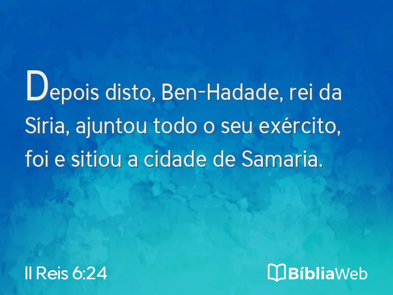 II Reis 6:24 em imagem para compartilhar