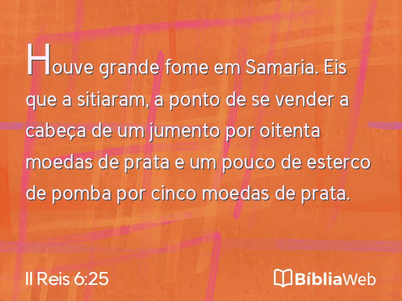 II Reis 6:25 em imagem para compartilhar