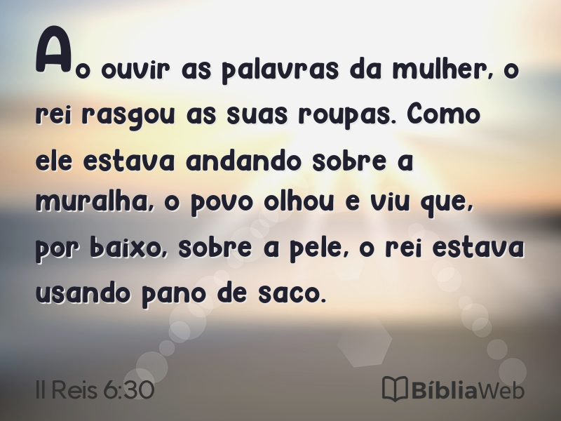 II Reis 6:30 em imagem para compartilhar