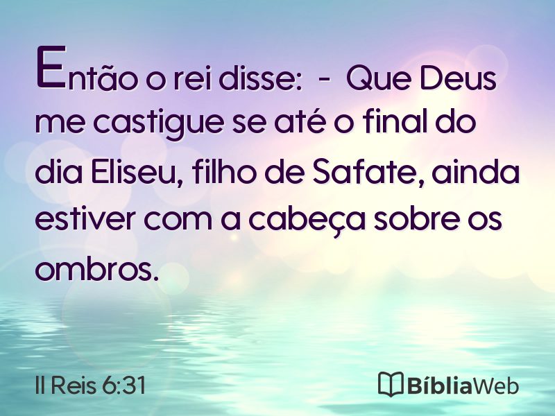 II Reis 6:31 em imagem para compartilhar