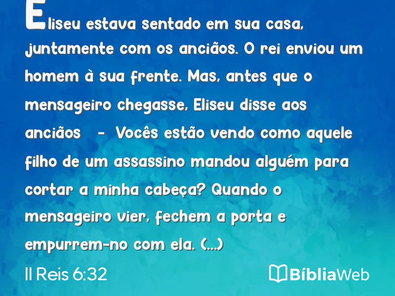 II Reis 6:32 em imagem para compartilhar