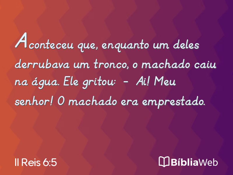 II Reis 6:5 em imagem para compartilhar