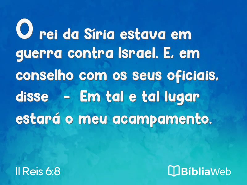 II Reis 6:8 em imagem para compartilhar