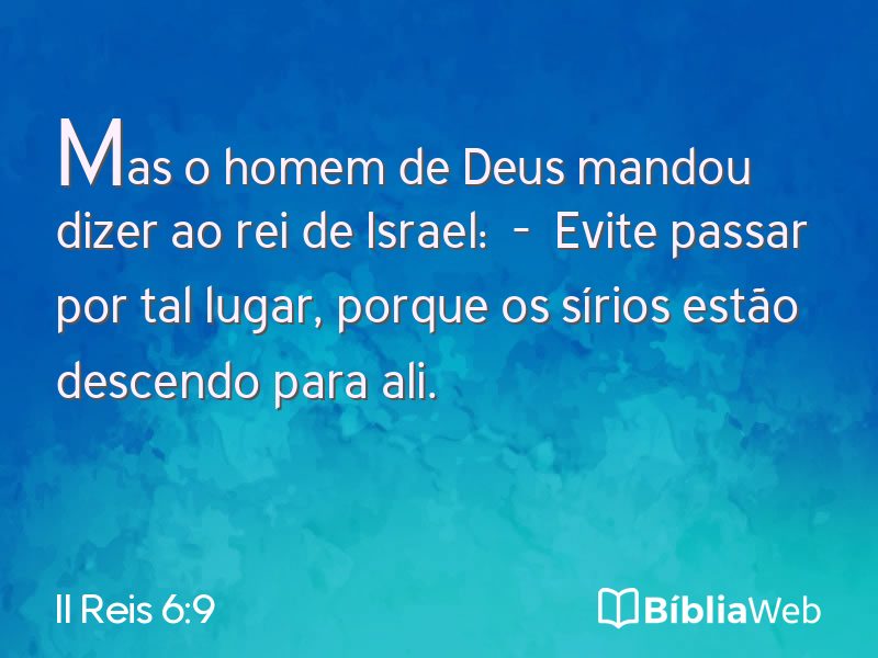 II Reis 6:9 em imagem para compartilhar
