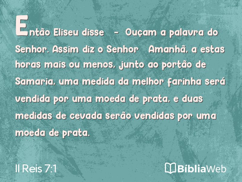 II Reis 7:1 em imagem para compartilhar