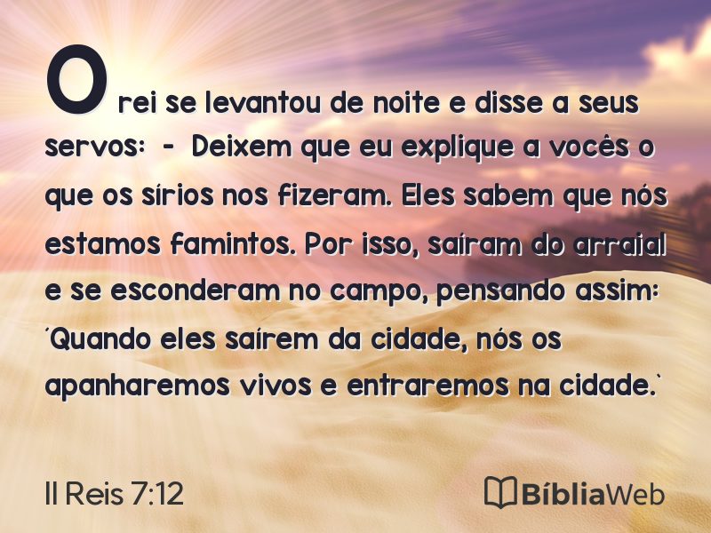 II Reis 7:12 em imagem para compartilhar