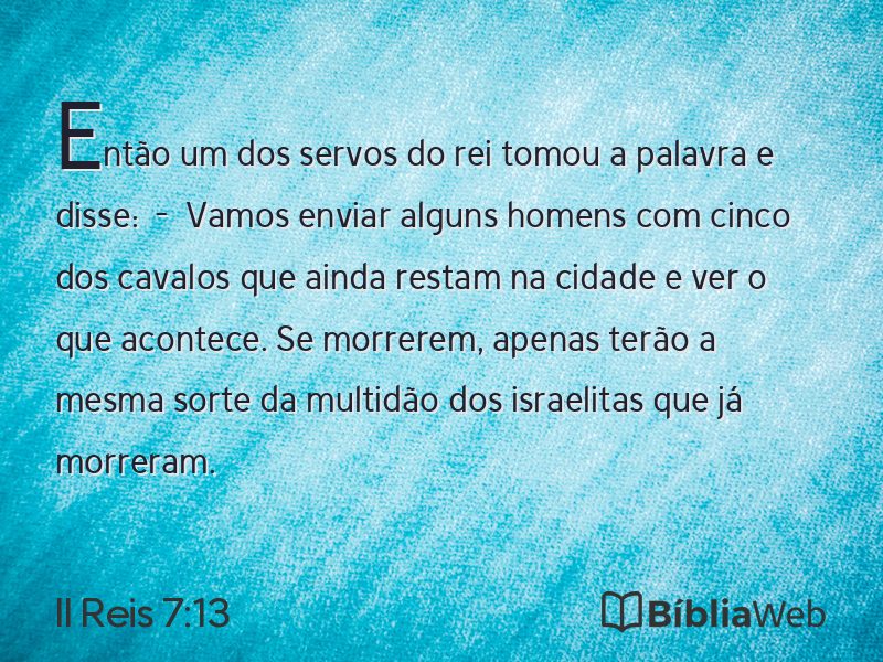 II Reis 7:13 em imagem para compartilhar