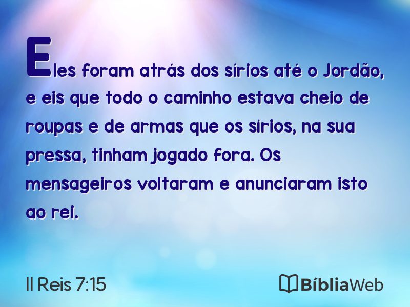 II Reis 7:15 em imagem para compartilhar
