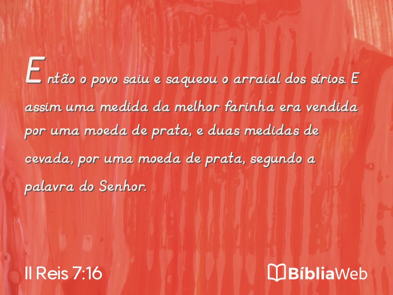 II Reis 7:16 em imagem para compartilhar