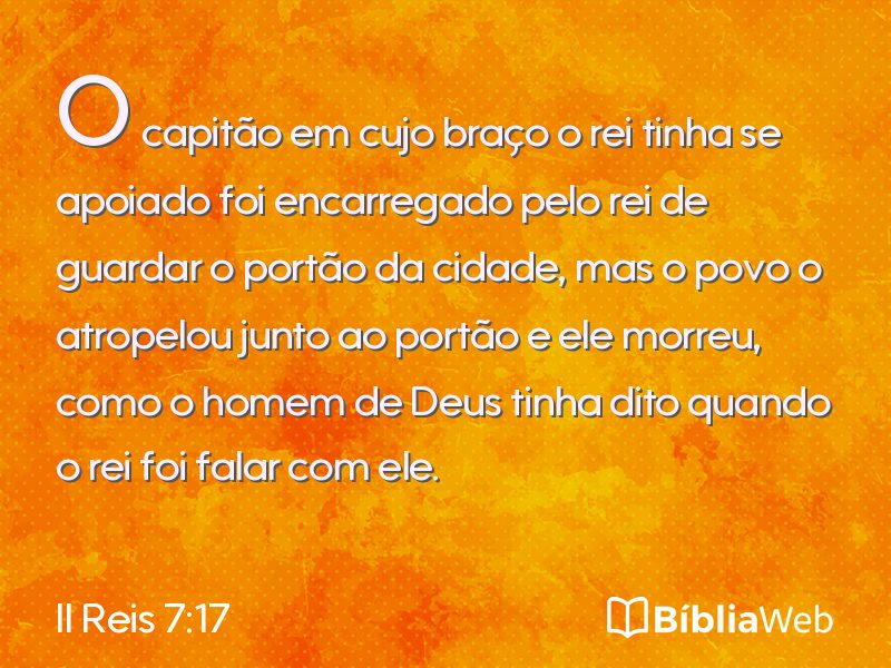 II Reis 7:17 em imagem para compartilhar