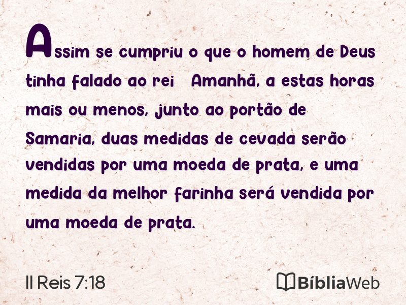 II Reis 7:18 em imagem para compartilhar