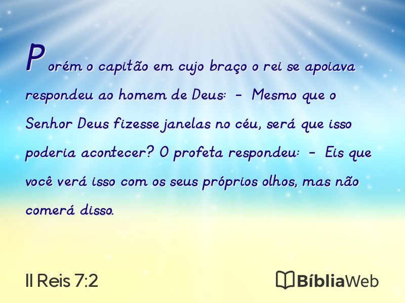 II Reis 7:2 em imagem para compartilhar