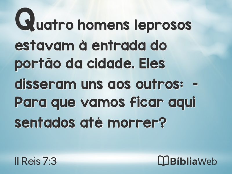 II Reis 7:3 em imagem para compartilhar