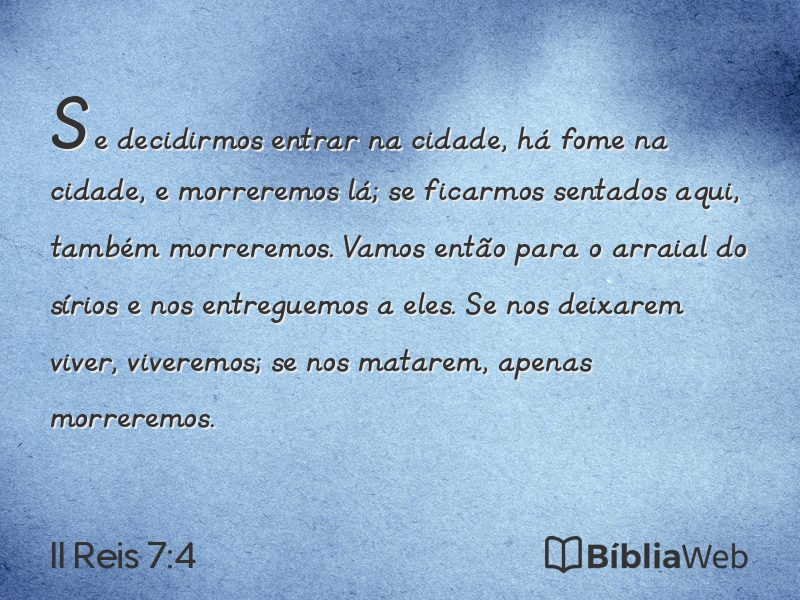 II Reis 7:4 em imagem para compartilhar