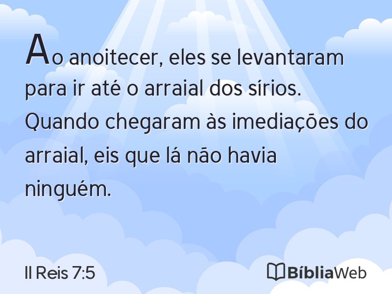 II Reis 7:5 em imagem para compartilhar