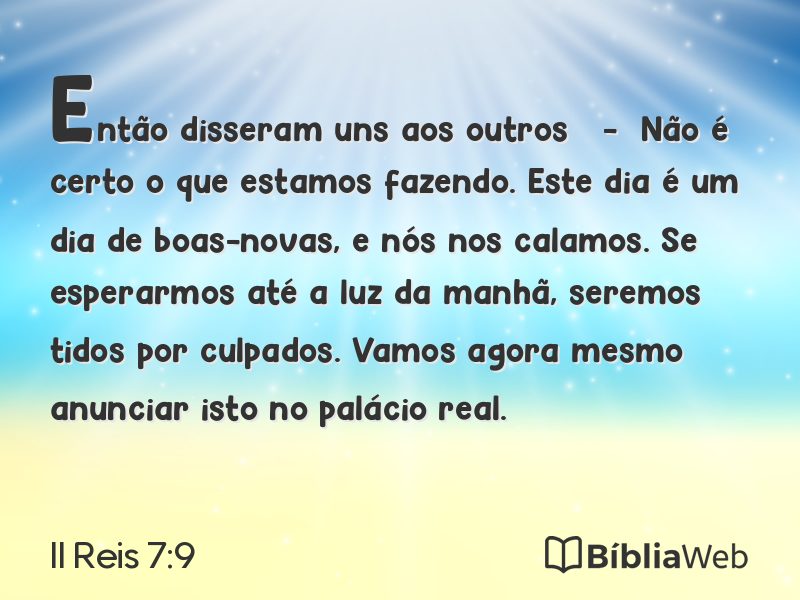 II Reis 7:9 em imagem para compartilhar
