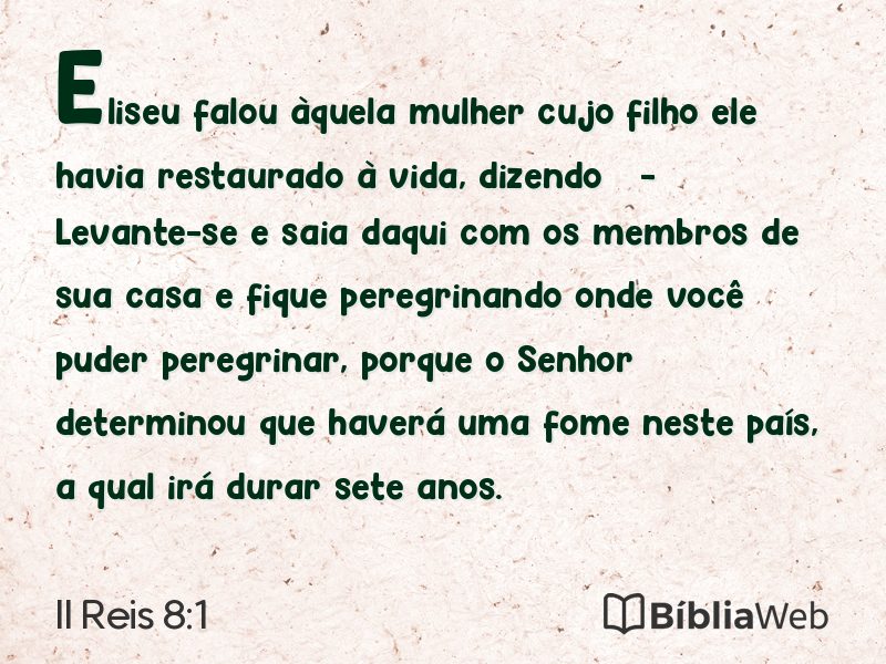 II Reis 8:1 em imagem para compartilhar