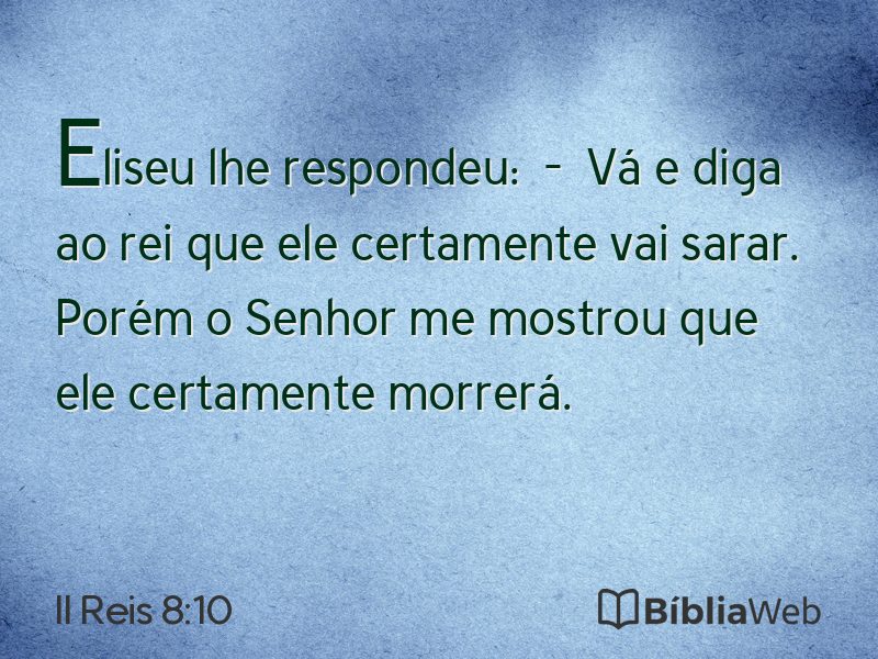 II Reis 8:10 em imagem para compartilhar