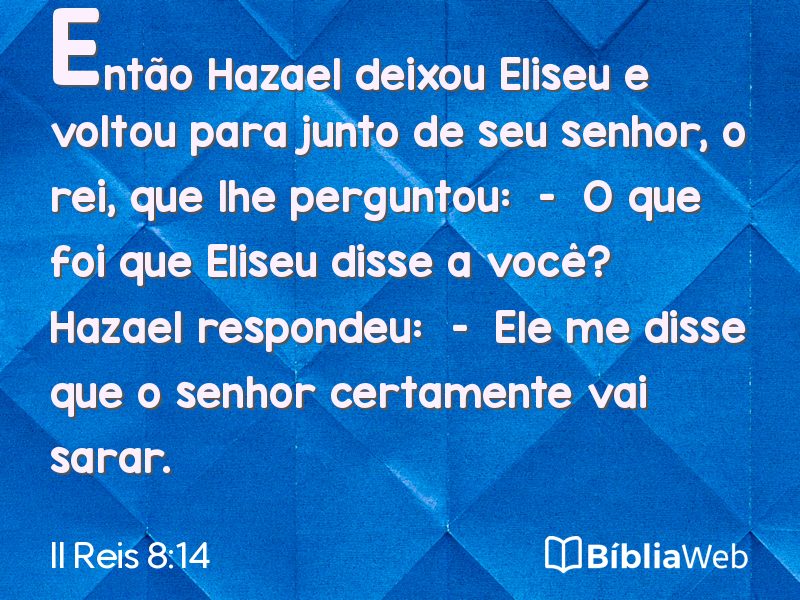 II Reis 8:14 em imagem para compartilhar