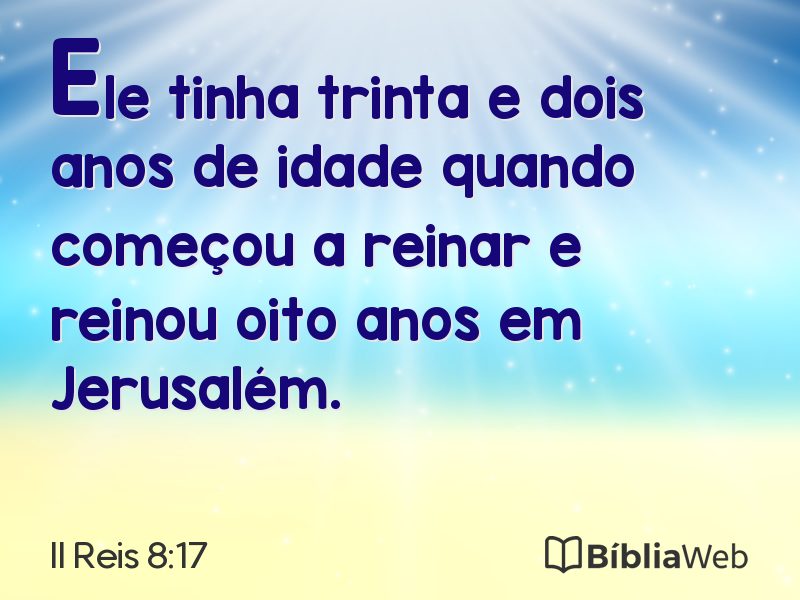 II Reis 8:17 em imagem para compartilhar