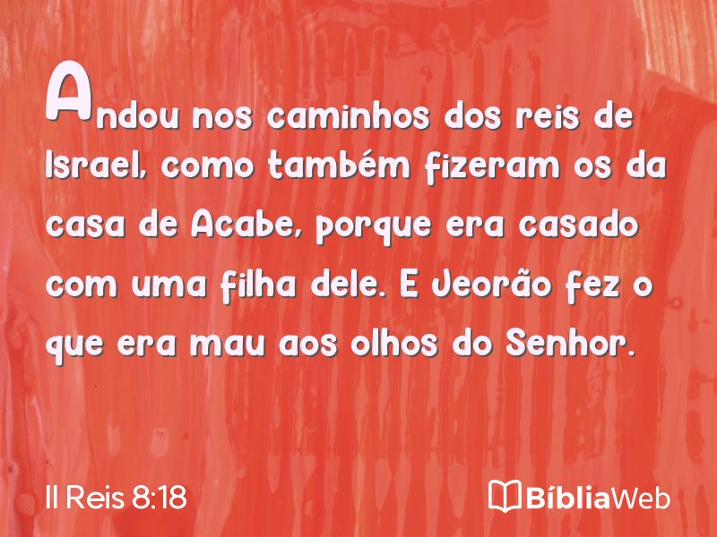 II Reis 8:18 em imagem para compartilhar