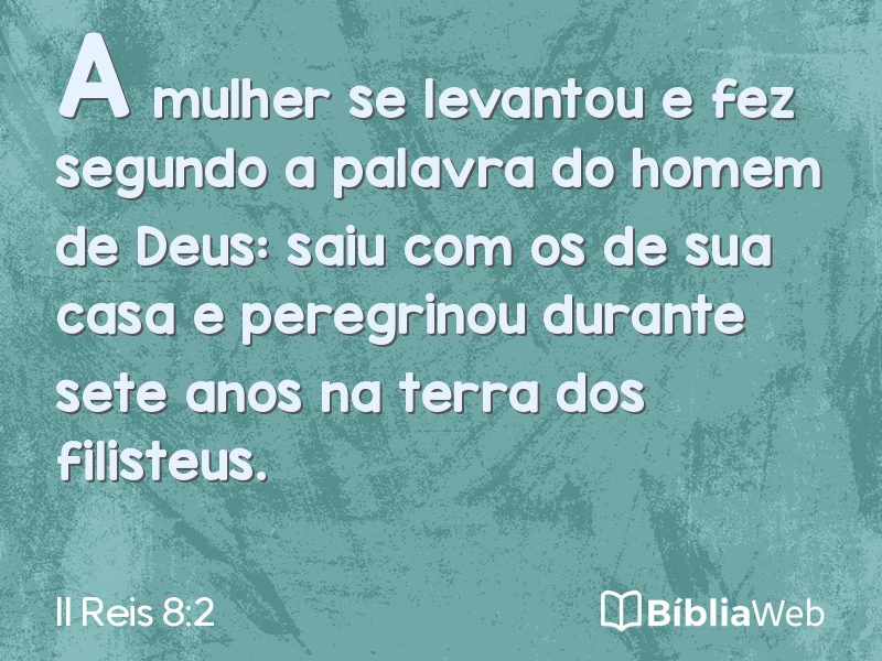 II Reis 8:2 em imagem para compartilhar