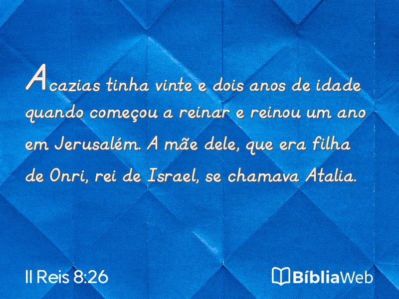 II Reis 8:26 em imagem para compartilhar