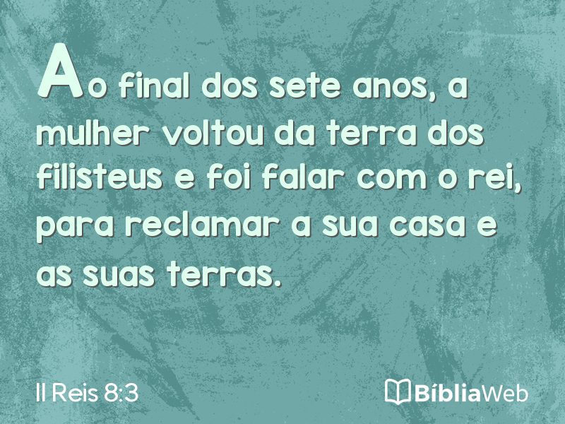 II Reis 8:3 em imagem para compartilhar