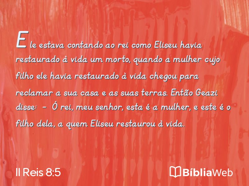 II Reis 8:5 em imagem para compartilhar