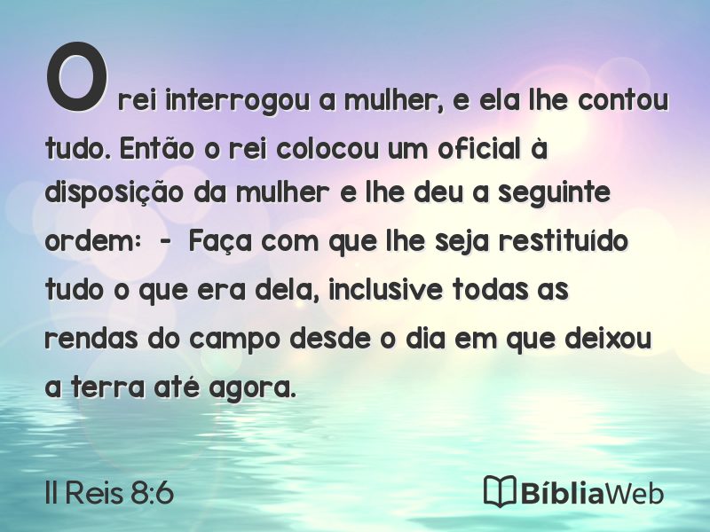 II Reis 8:6 em imagem para compartilhar