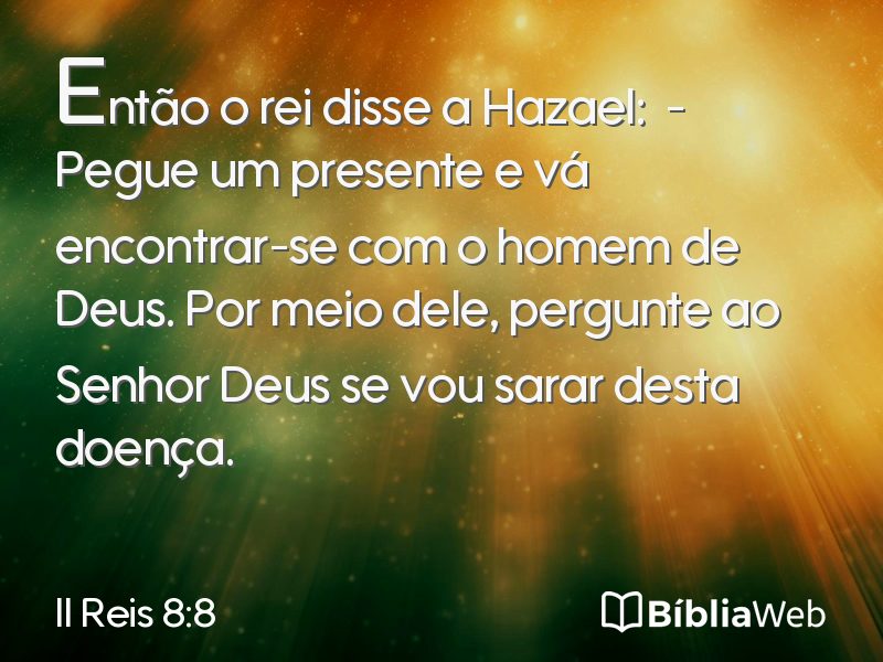 II Reis 8:8 em imagem para compartilhar