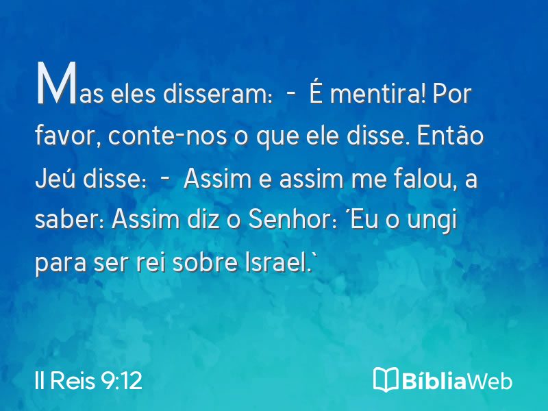 II Reis 9:12 em imagem para compartilhar