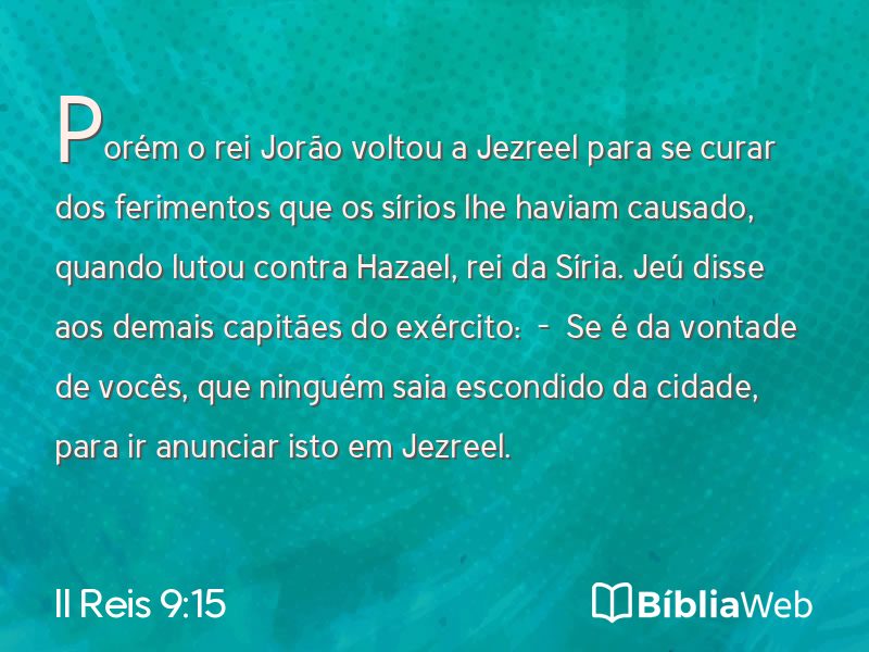 II Reis 9:15 em imagem para compartilhar